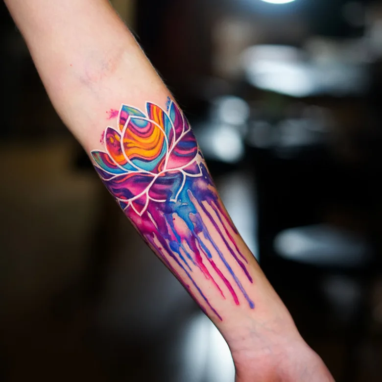 Color Fluid tattoo by Sergei Jaer