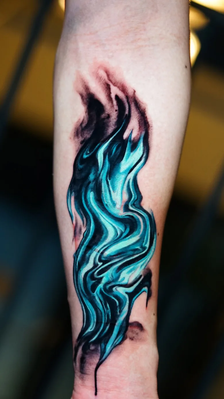 Color Fluid tattoo by Sergei Jaer