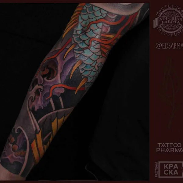 Oriental tattoo by Эдуард Сармаев in Казань