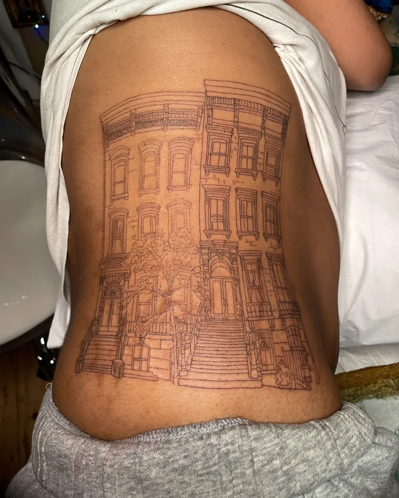 Tatuaje edificio urbano