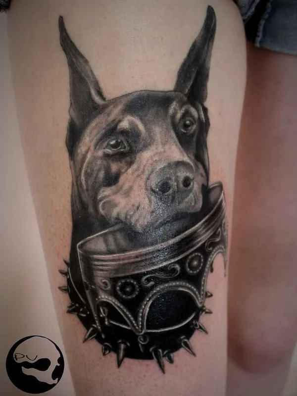 black and grey realism tatuaje en thigh #21899 | Tatuador Виктор Павлюченко