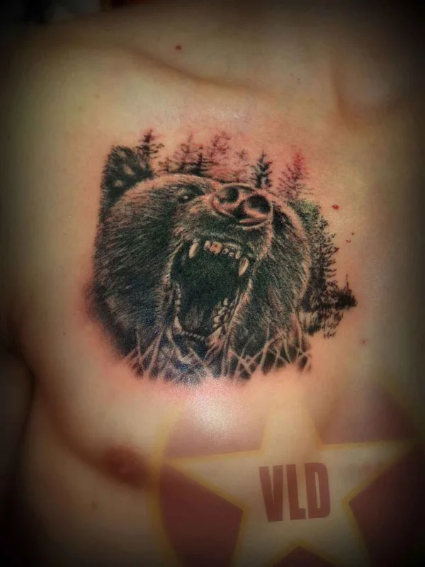black and grey realism татуировка на chest #12533 | Тату мастер Владислав