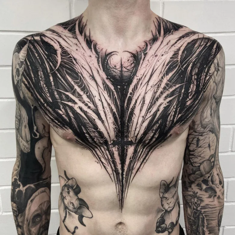 Tatuaje estilo lettering - artista Stanislav Gromov