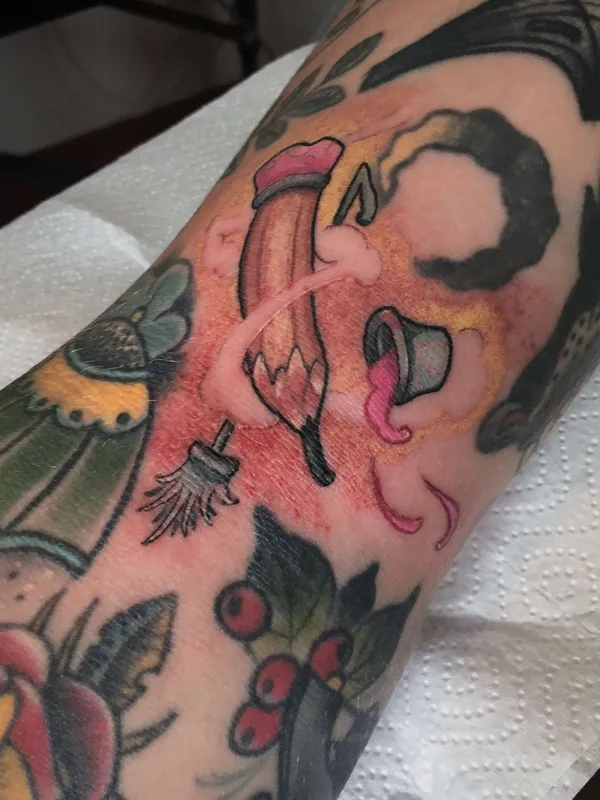 color traditional tatouage sur forearm #22219 | Artiste tatoueur Зеленов Сергей Михайлович