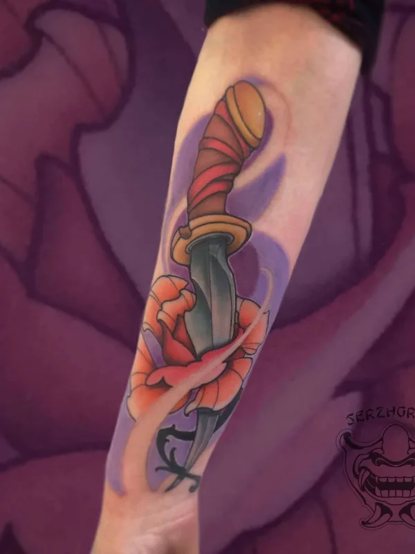 color neo traditional tatouage sur forearm #22221 | Artiste tatoueur Зеленов Сергей Михайлович
