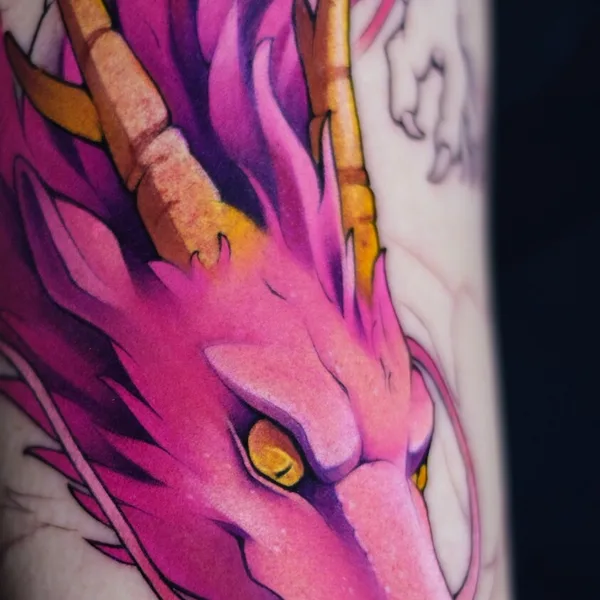 New School tattoo by Ekaterina Ledneva in Moscow