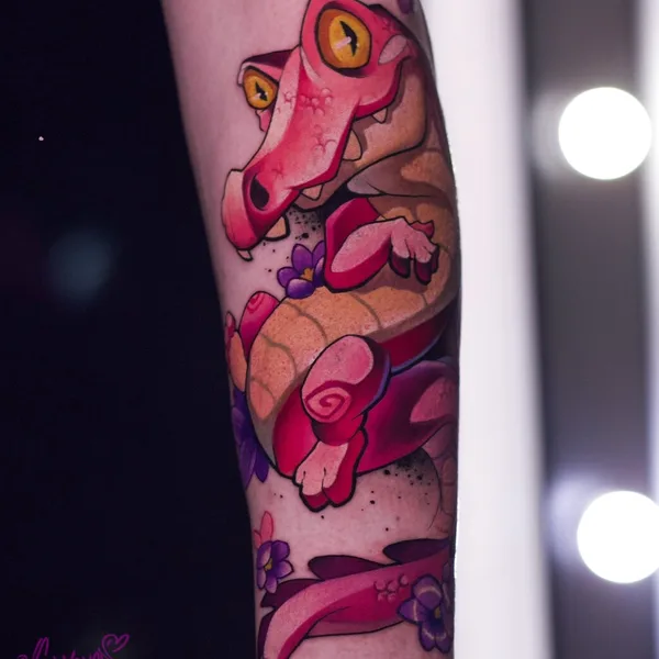 New School tattoo by Ekaterina Ledneva in Moscow