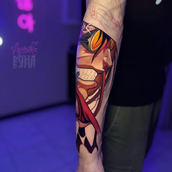 New School tattoo by Ekaterina Ledneva in Moscow