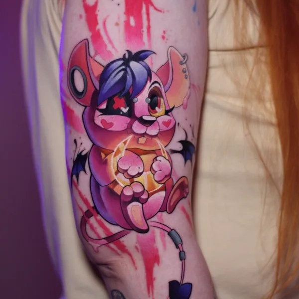 New School tattoo by Ekaterina Ledneva in Moscow