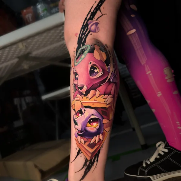New School tattoo by Ekaterina Ledneva in Moscow