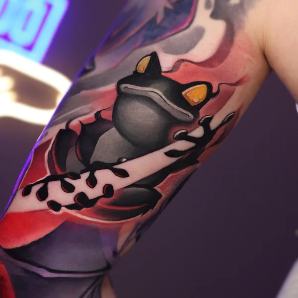 New School tattoo by Ekaterina Ledneva in Moscow