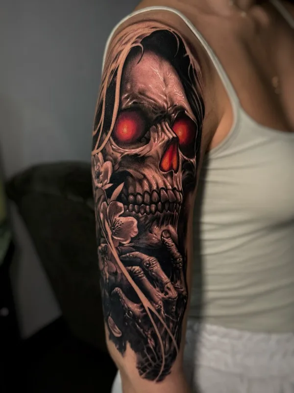 female black realism 타투 부위 shoulder #99045 | 타투이스트 Rasl Sparov