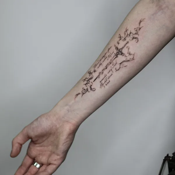 Botanical tattoo by Диана Унамун