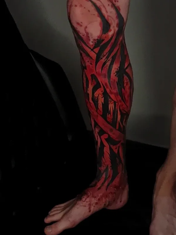 color abstract Tatuagem em full leg #91437 | Tatuador Рома Ро
