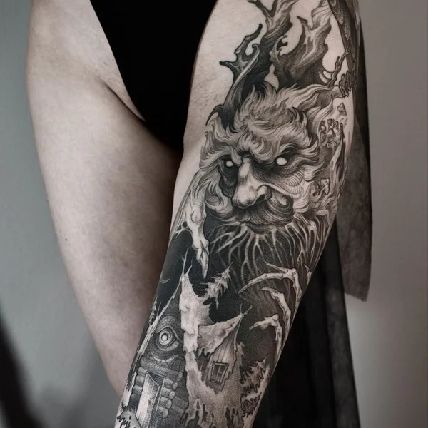 engraving tattoo by Женя Зимина in Moscow