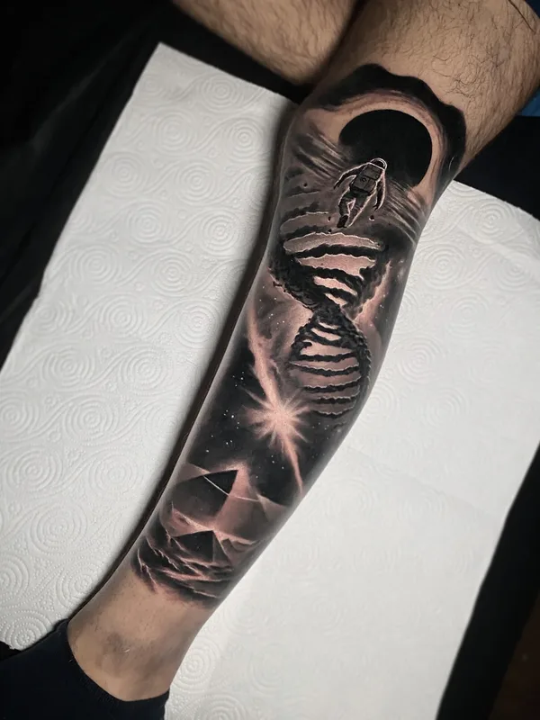 black and grey realism Tatuagem em full sleeve #91190 | Tatuador Antonio Bianco