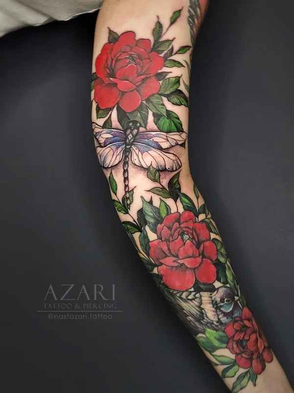 female color womens tattoo auf sleeve #91274 | Tätowierer Анастасия Азари