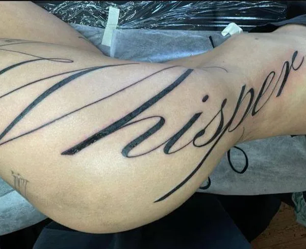 female black calligraphy татуировка на forearm #91359 | Тату мастер Василий Капичников