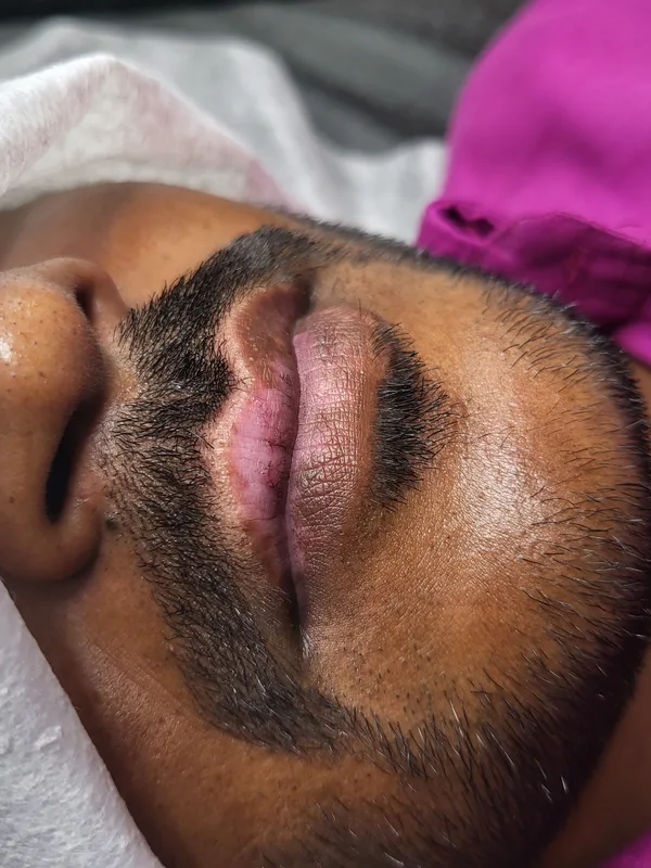 male black татуировка на face #91492 | Тату мастер Mini Patankar