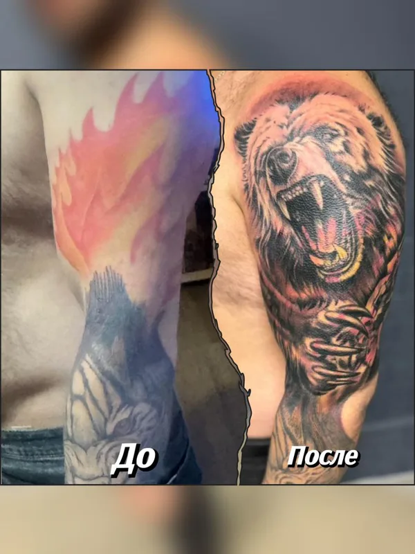 male color realism татуировка на full sleeve #91541 | Тату мастер Lucifer Yucia