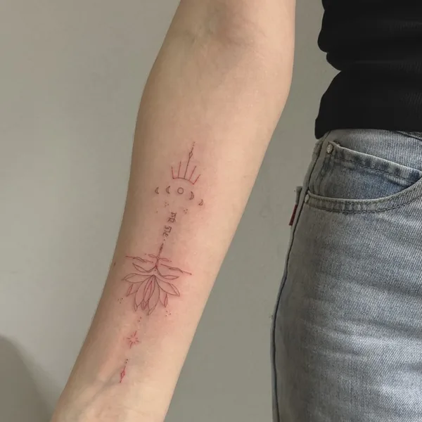 Feminine tattoo by Эльвира Володарская in Новосибирск