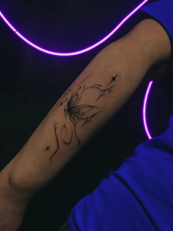 black and grey fineline татуировка на forearm #91707 | Тату мастер Валерия Сухорукова
