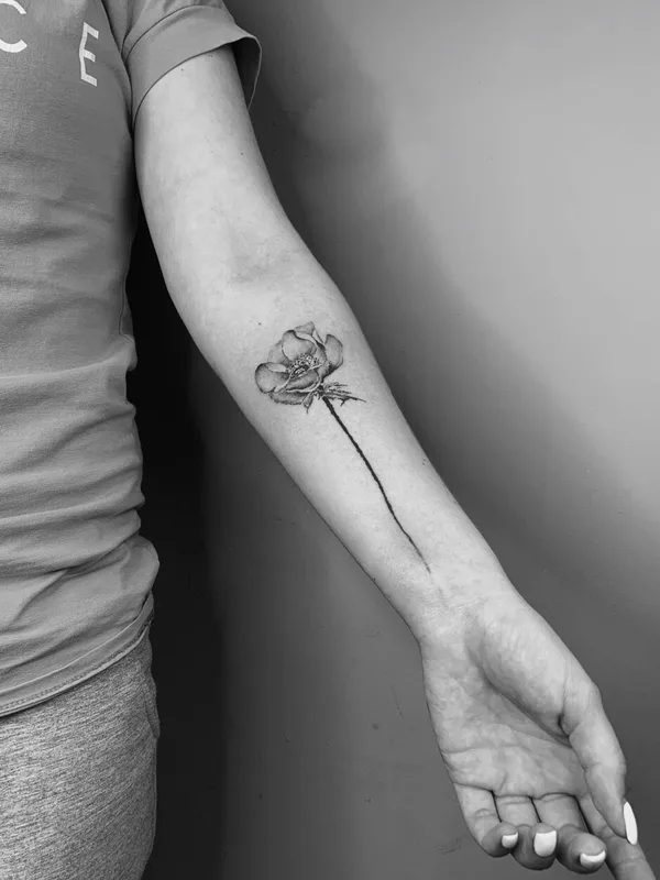 black and grey fineline 타투 부위 forearm #91891 | 타투이스트 Vita Sokolova