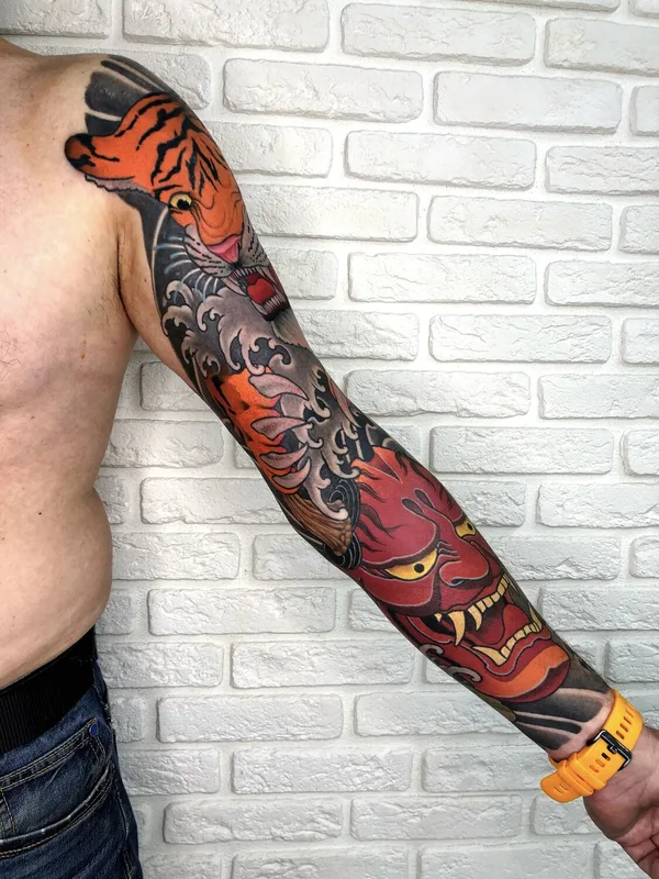 male color japanese 타투 부위 full sleeve #93197 | 타투이스트 Михаил Климов