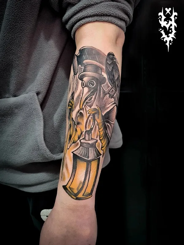 color neo-traditional 纹身 在 forearm #91897 | 纹身师 Женя Yudzhin
