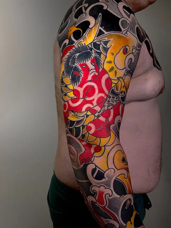 male color japanese tatuaje en sleeve #92166 | Tatuador Иван Шляпников