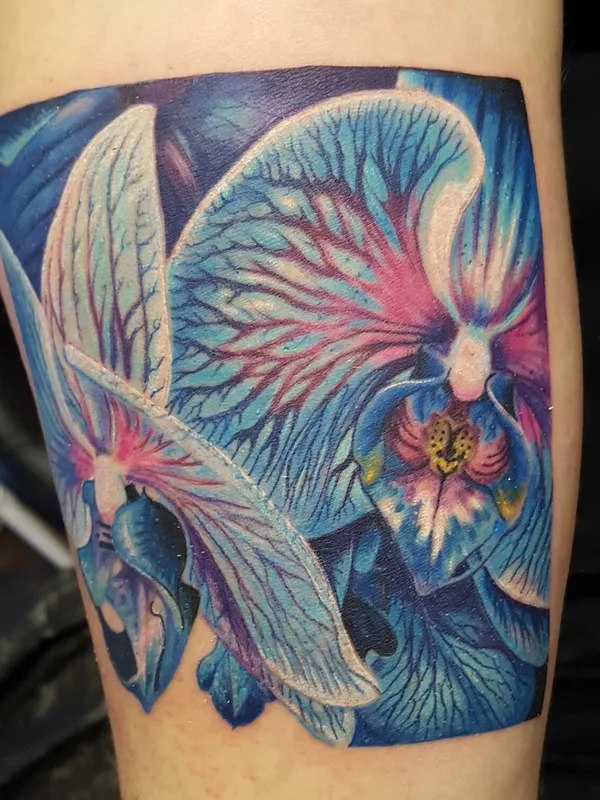 Illustrative tattoo by Loren Fetterman in Todmorden