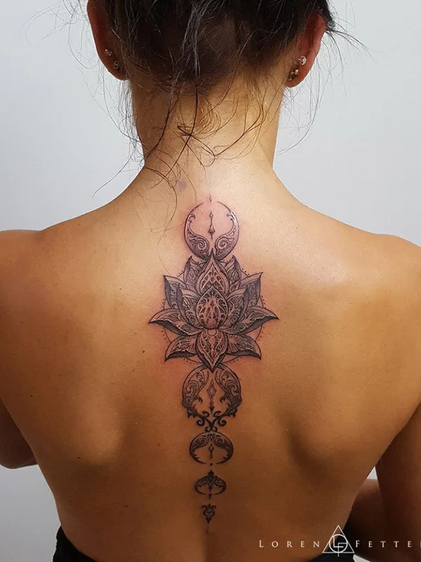 Illustrative tattoo by Loren Fetterman in Todmorden