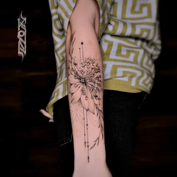 Feminine tattoo by Евгений Коваль in Moscow