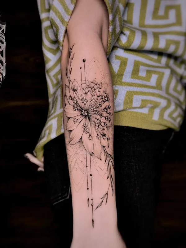 black and grey fineline 타투 부위 forearm #92255 | 타투이스트 Евгений Коваль