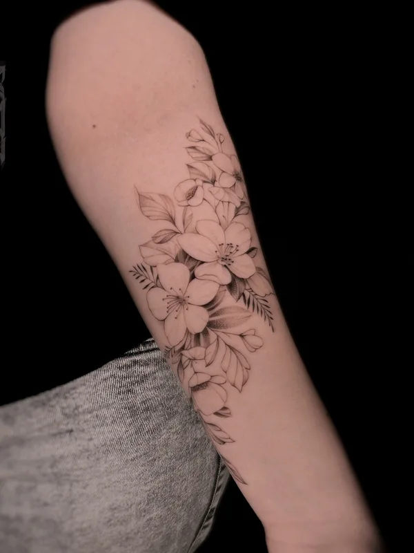 black and grey fineline 타투 부위 forearm #92259 | 타투이스트 Евгений Коваль