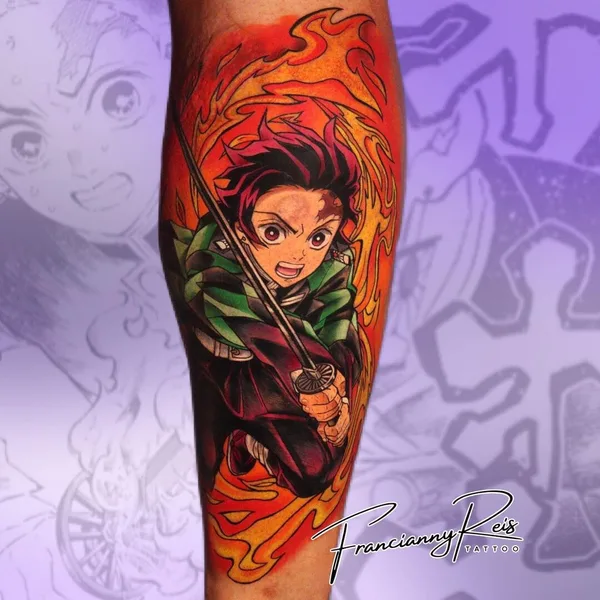 Anime tattoo by Francianny Reis in Goiânia