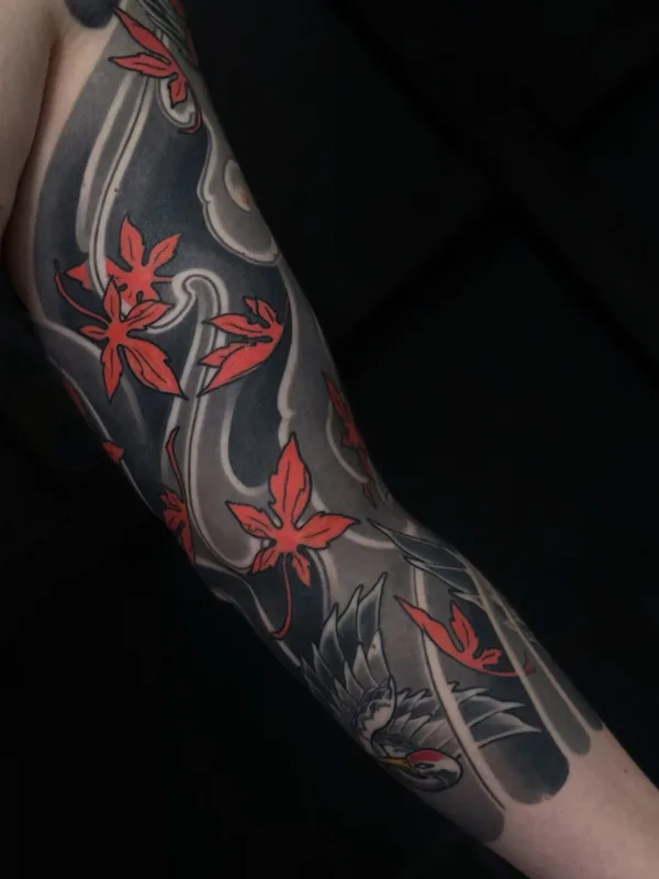 color japanese татуировка на full sleeve #92389 | Тату мастер Gerhard Pomorskiy