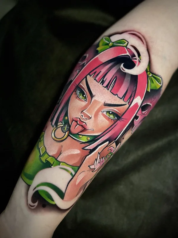 female color newschool татуировка на forearm #92505 | Тату мастер Смирнова Ульяна