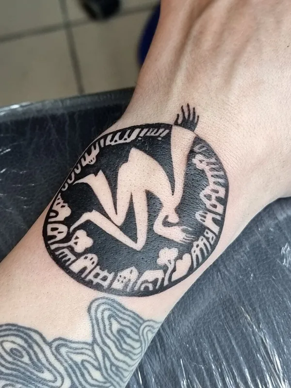 male black blackwork татуировка на forearm #92646 | Тату мастер Anna Chepusenko