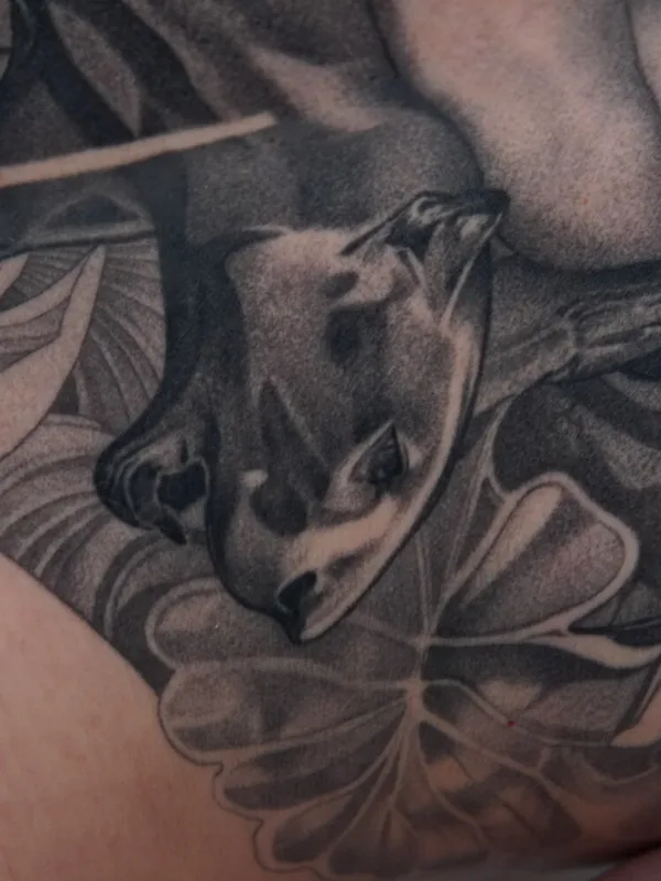 black and grey black and grey tattoo on thigh #92744 | Tattoo Artist Lucian Tatar