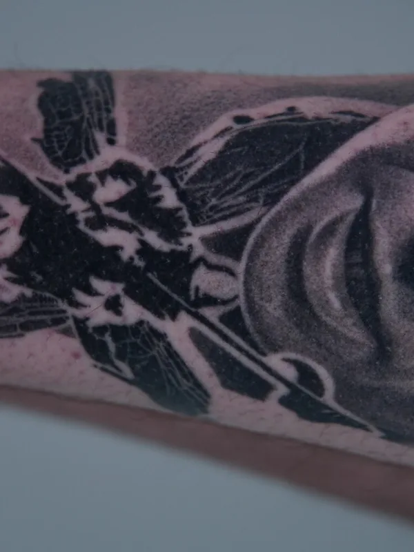 black and grey blackwork tattoo on forearm #92747 | Tattoo Artist Lucian Tatar