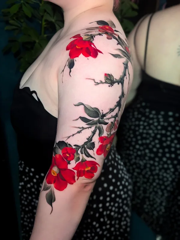 female color botanic татуировка на shoulder #92803 | Тату мастер Ninel Dmitrieva