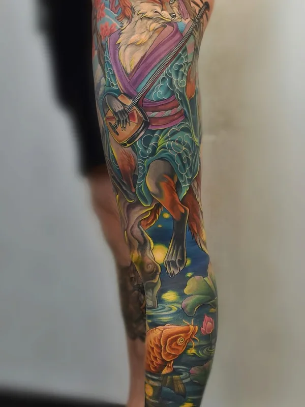 color japanese татуировка на full leg #92812 | Тату мастер Ninel Dmitrieva
