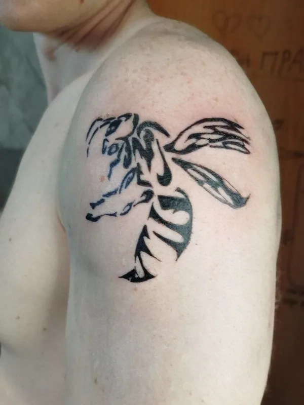 black blackwork татуировка на shoulder #92825 | Тату мастер Вадим Сергеевич