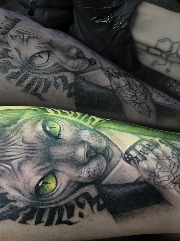 male color graphic tatuaje en forearm #92879 | Tatuador Алиса Лисова