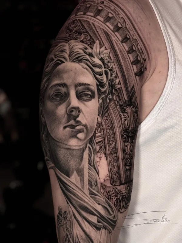 black and grey realism tatuaje en upper arm #92971 | Tatuador Viacheslav Danh