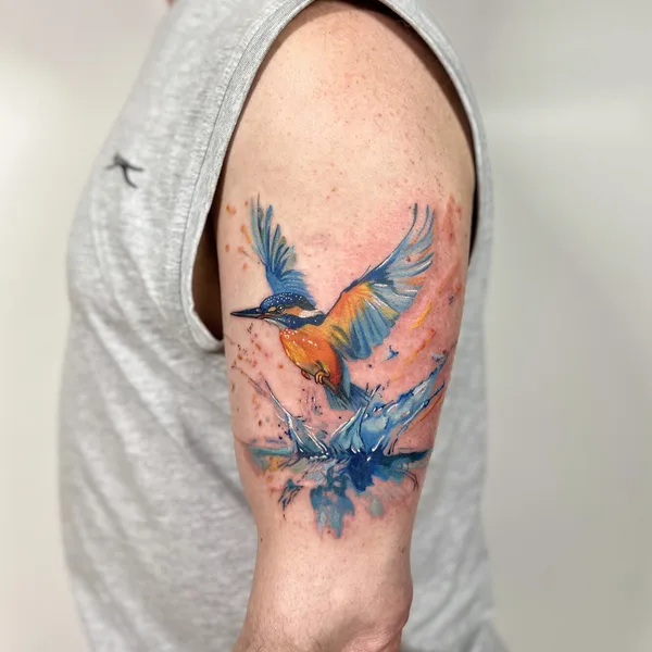 Botanical tattoo by Elena Cherepnina in London