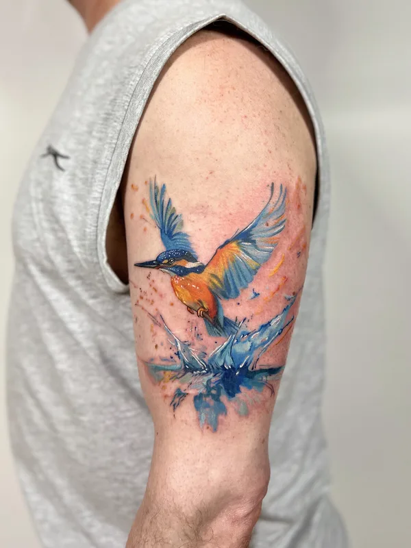 Botanical tattoo by Elena Cherepnina in London