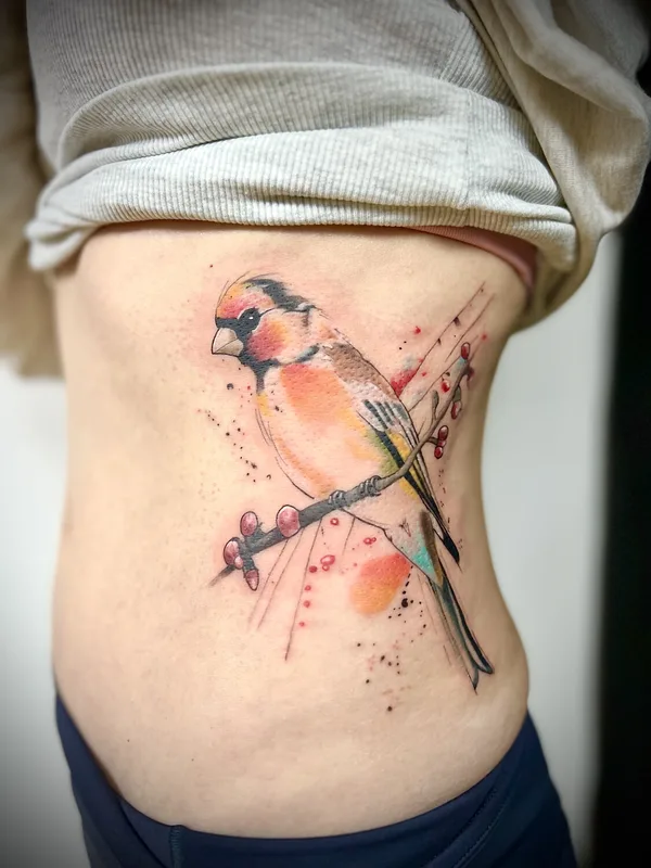 Botanical tattoo by Elena Cherepnina in London