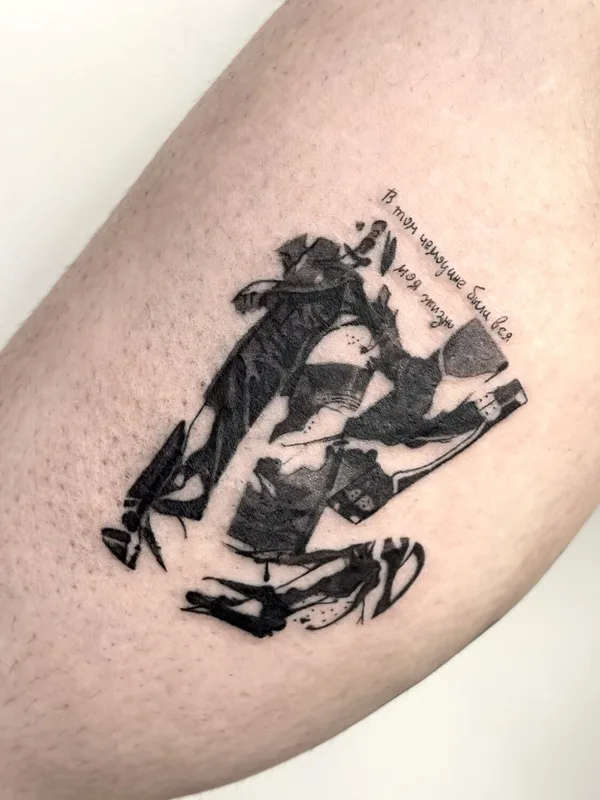 black sketch 纹身 在 upper arm #93162 | 纹身师 Анастасия Меррис
